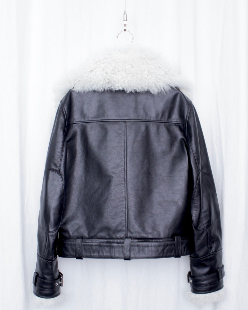 WALES BONNER / BRIDGE LEATHER JACKET - Black (UA25LE01-LE01-999)
