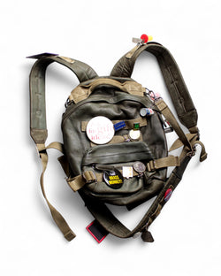 LES SIX / PINNED LEATHER RUCK - Green (sextio-fyra-9-ruck-b)