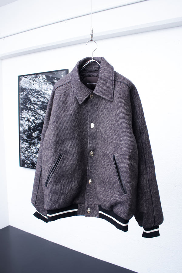 WALES BONNER / HOMECOMING VARSITY JACKET - Grey Melange (MA25JA13-WO02-903)