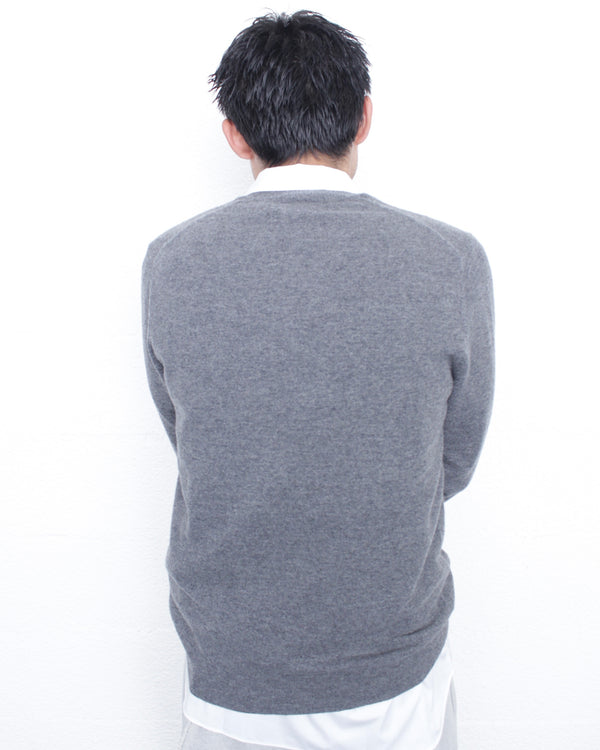 COMME DES GARÇONS SHIRT / FULLY FASHIONED KNIT V-NECK PULLOVER - Grey (FZ-N107-051)