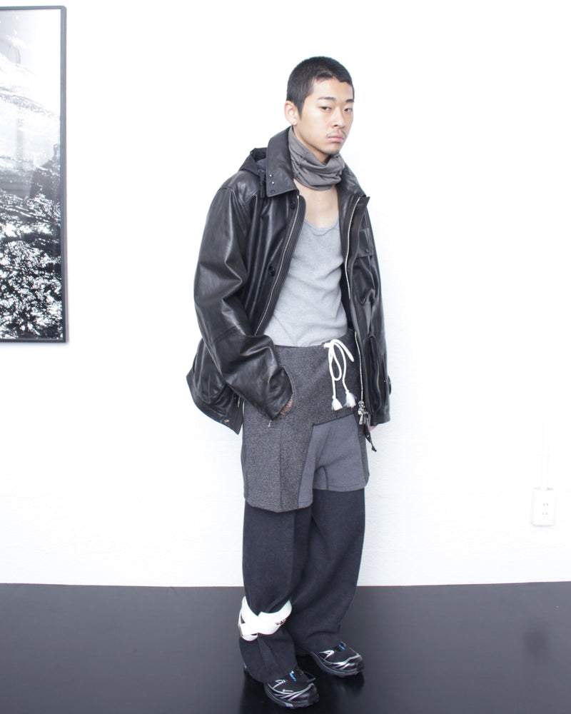 C.P. COMPANY / MEDIUM JACKET IN LEATHER - Black (19CMOW296A)