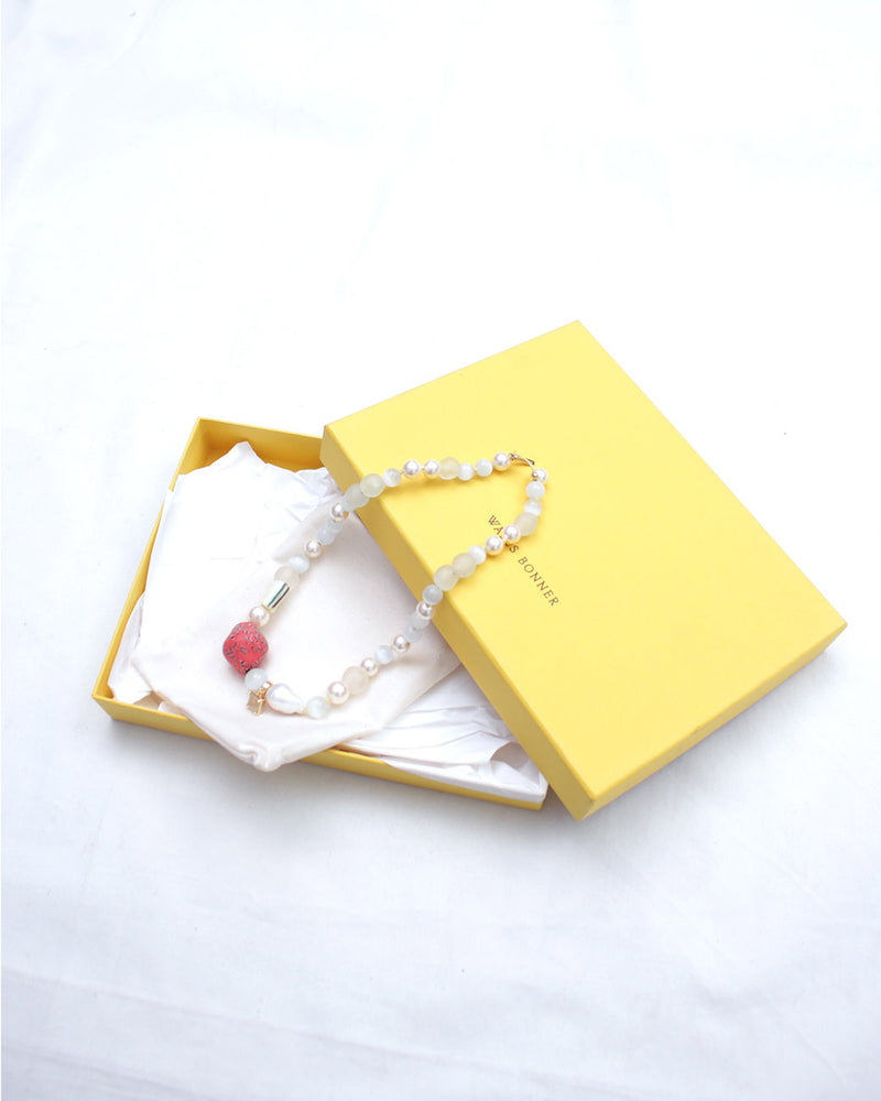 WALES BONNER / CHERISH NECKLACE (US24NK02) Red Multi – Mukta / Sal
