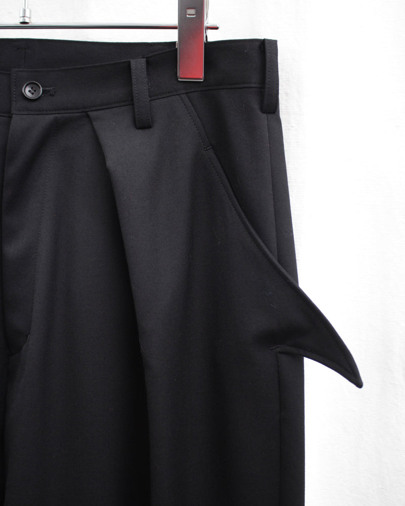 sulvam サルバム 通販 DIAGONAL TUCK SLACKS (MV-P01-100) Black