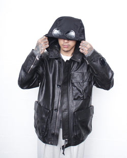 C.P. COMPANY / MEDIUM JACKET IN LEATHER - Black (19CMOW296A)