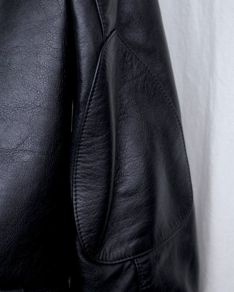 WALES BONNER / BRIDGE LEATHER JACKET - Black (UA25LE01-LE01-999)