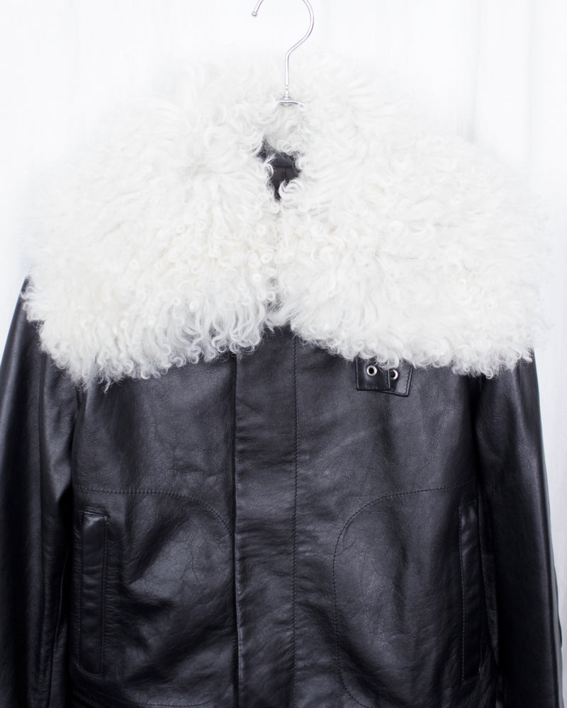 WALES BONNER / BRIDGE LEATHER JACKET - Black (UA25LE01-LE01-999)