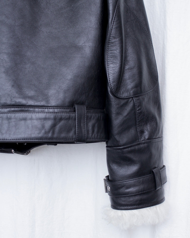 WALES BONNER / BRIDGE LEATHER JACKET - Black (UA25LE01-LE01-999)