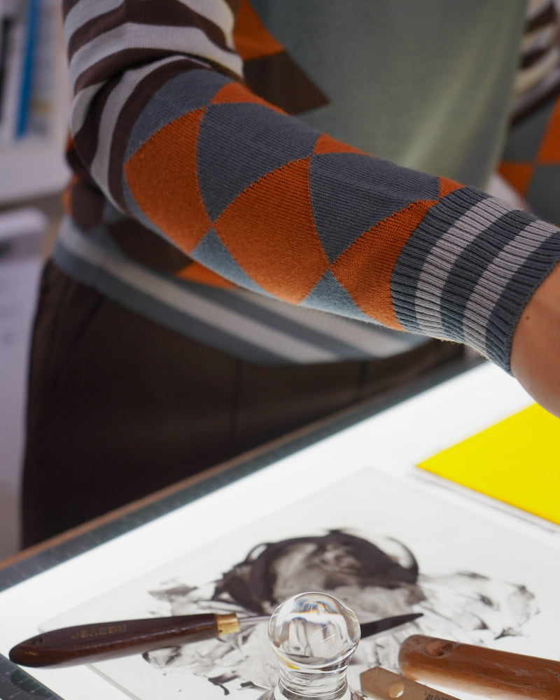 ASICS NOVALIS / LARICOID KNIT JUMPER - Mist / Rust (2203A323.021)