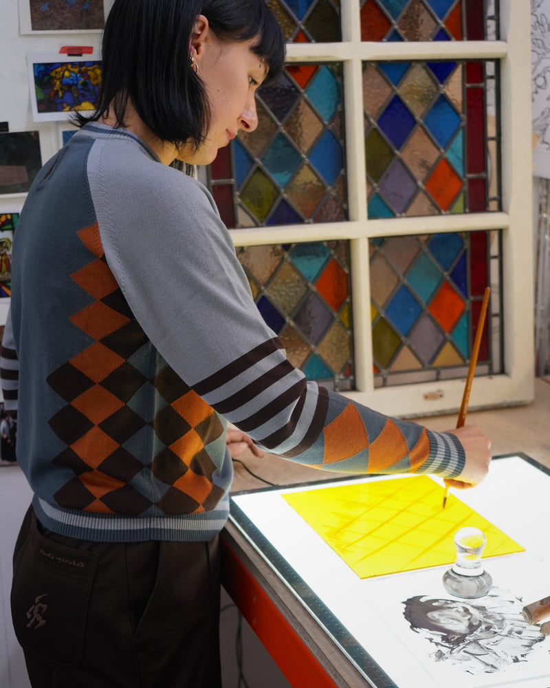 ASICS NOVALIS / LARICOID KNIT JUMPER - Mist / Rust (2203A323.021)