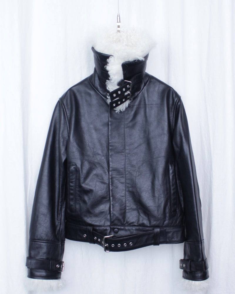 WALES BONNER / BRIDGE LEATHER JACKET - Black (UA25LE01-LE01-999)