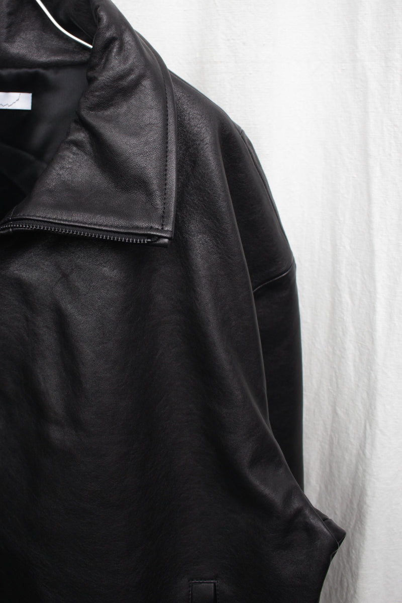 I SHII / CLUBMAN LEATHER FLIGHT JACKET - Black (i SHII-17)