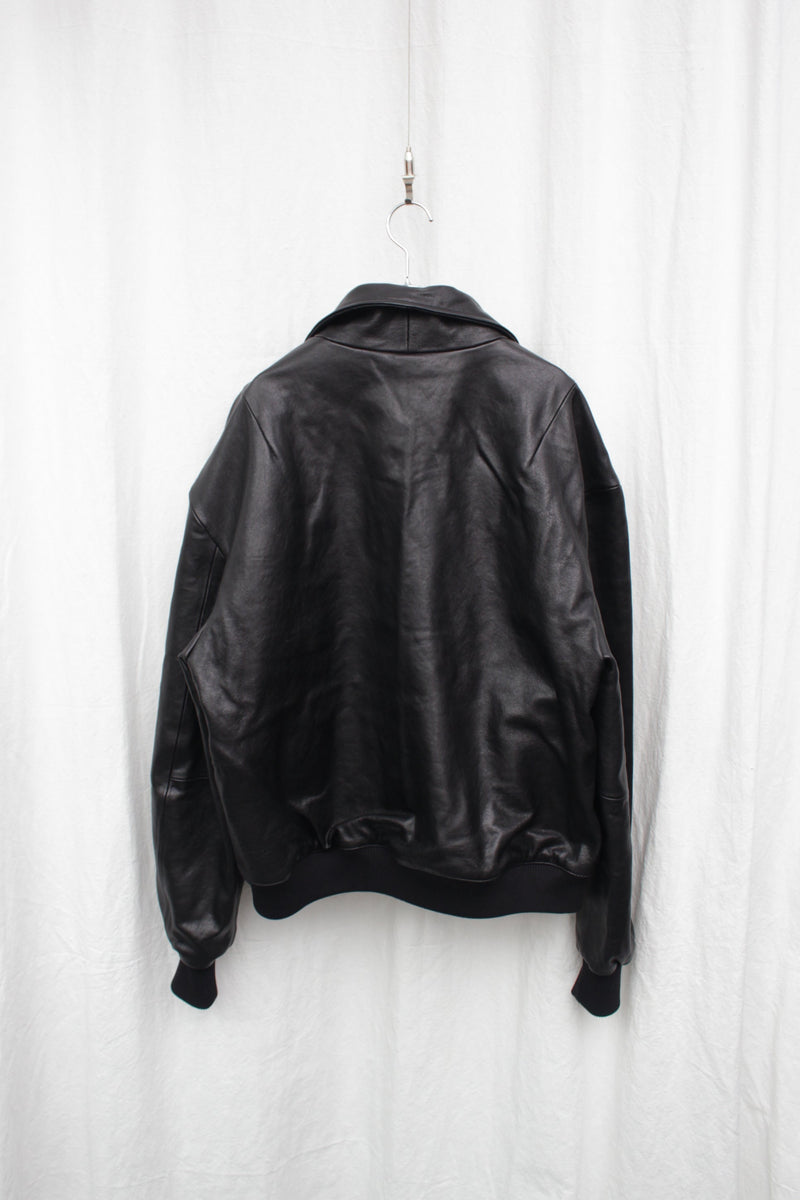 I SHII / CLUBMAN LEATHER FLIGHT JACKET - Black (i SHII-17)