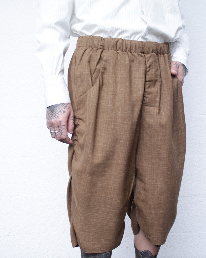 GABRIELA COLL GARMENTS / NO.330 SUMMER WOOL DRAPED SHORT TROUSERS