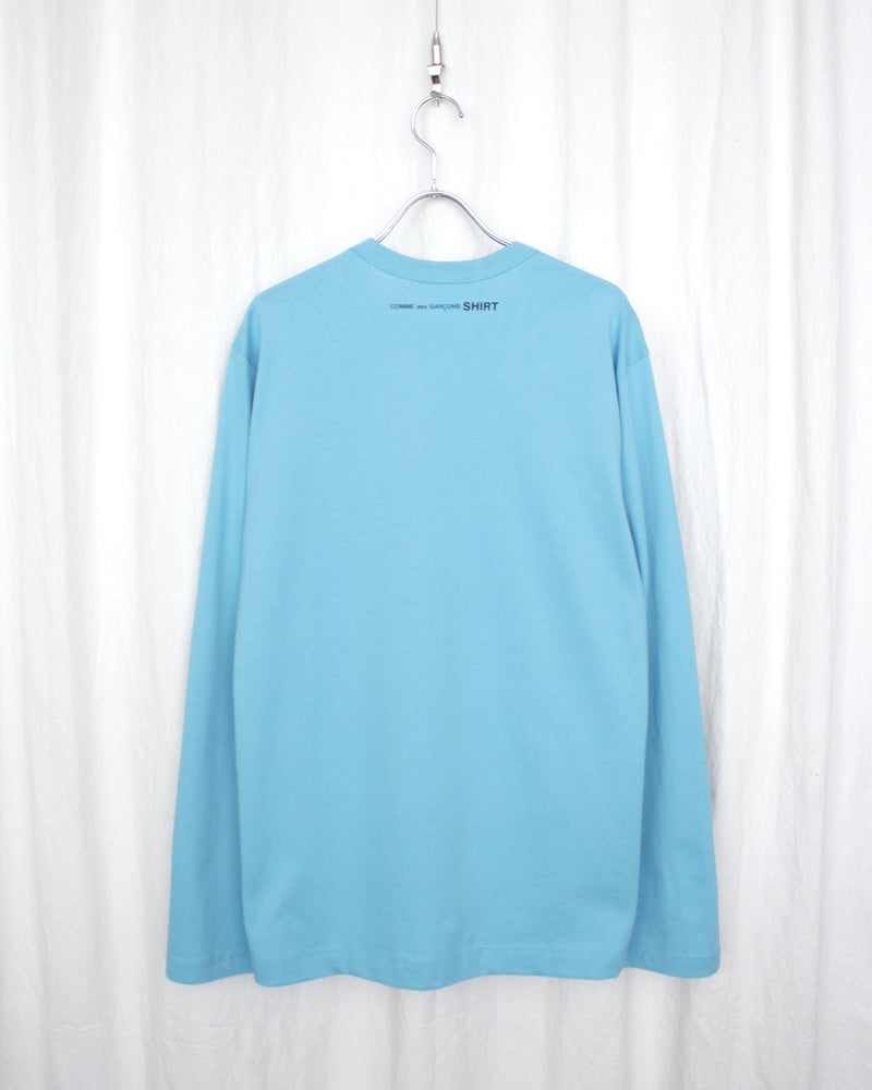 COMME DES GARÇONS SHIRT / L/S TEE BACK SMALL LOGO - L.Blue (FP-T005-051)