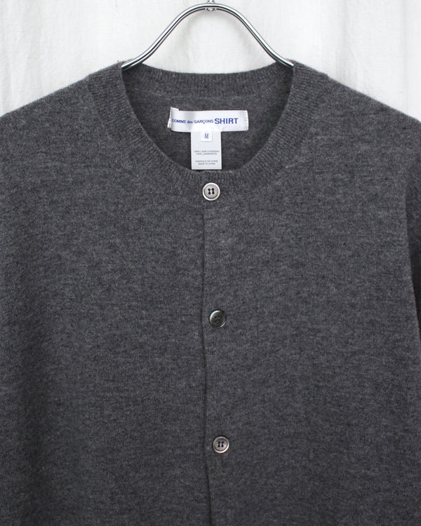 COMME DES GARÇONS SHIRT / FULLY FASHIONED KNIT CARDIGAN ROUND-NECK - Grey (FZ-N106-051)