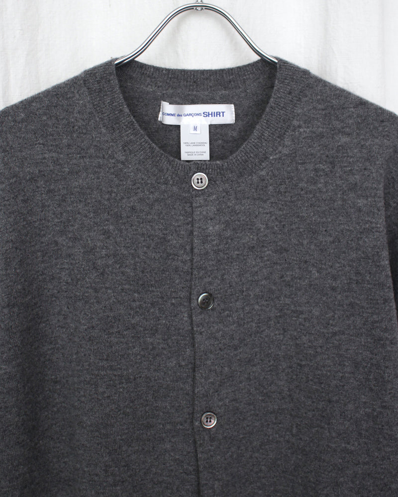 COMME DES GARÇONS SHIRT / FULLY FASHIONED KNIT CARDIGAN ROUND-NECK - Grey (FZ-N106-051)