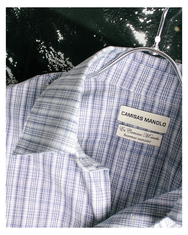 CAMISAS MANOLO / BLUE / WHITE MULTI CHECK NORMAL SHIRT - Blue / White (25020604)