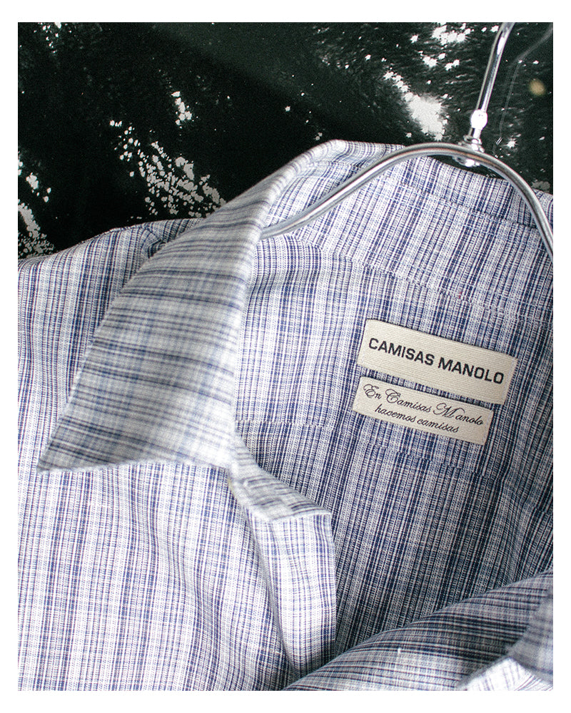 CAMISAS MANOLO / BLUE / WHITE MULTI CHECK NORMAL SHIRT - Blue / White (25020604)