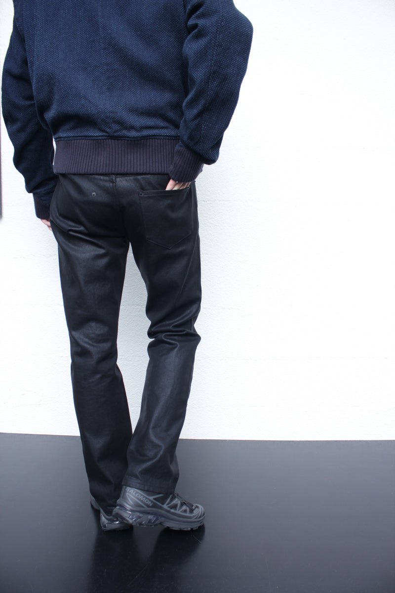 I SHII / 4-POCKET WAXED DENIM - Black (i SHII-01)