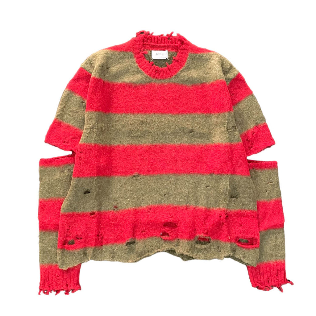 doublet ダブレット STRIPE OVERSIZE PULLOVER (23AW54KN133) Multi ...