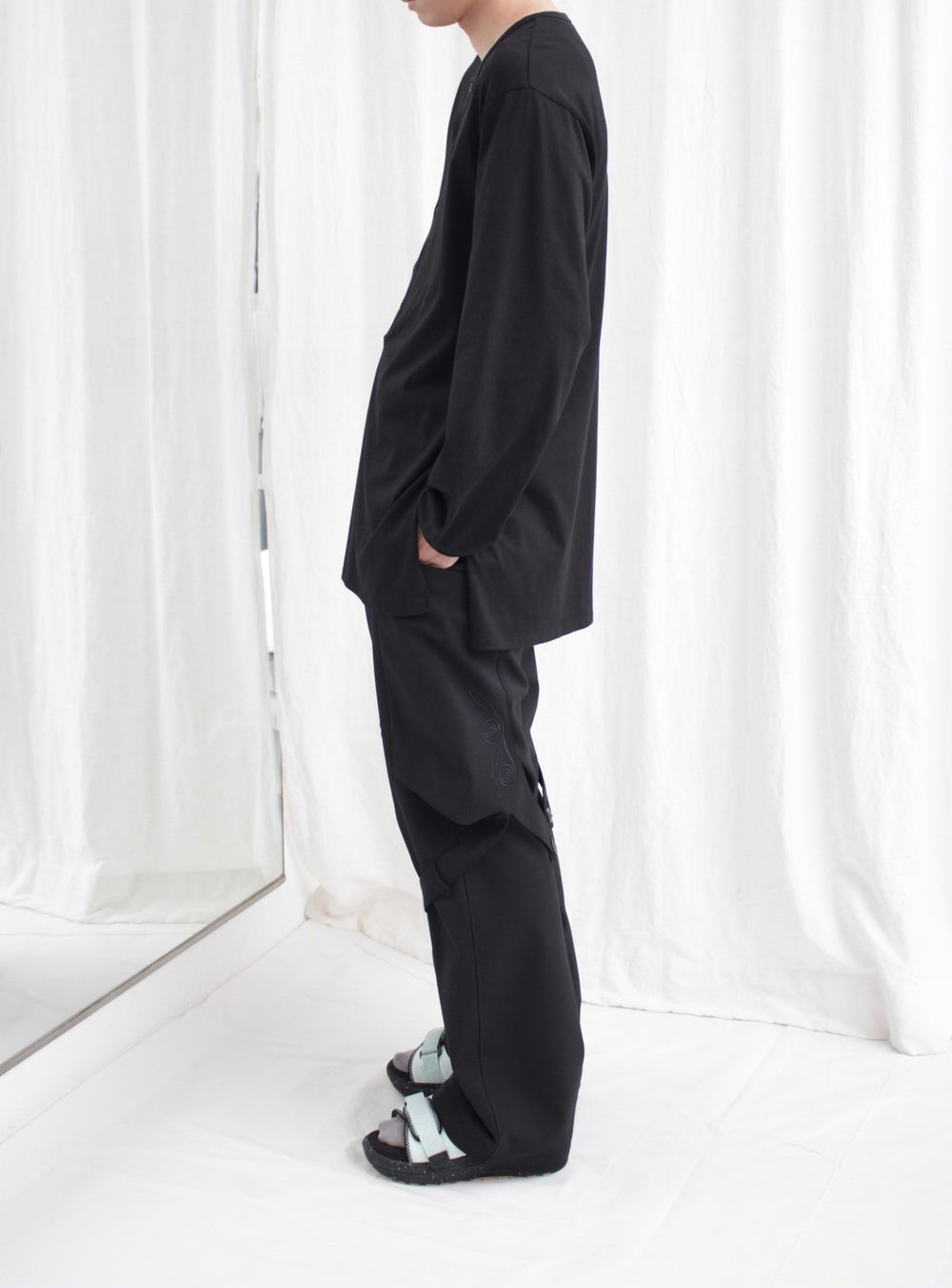 MATSUFUJI マツフジ HENLEY NECK LONG SLEEVE SHIRT (M241-0703