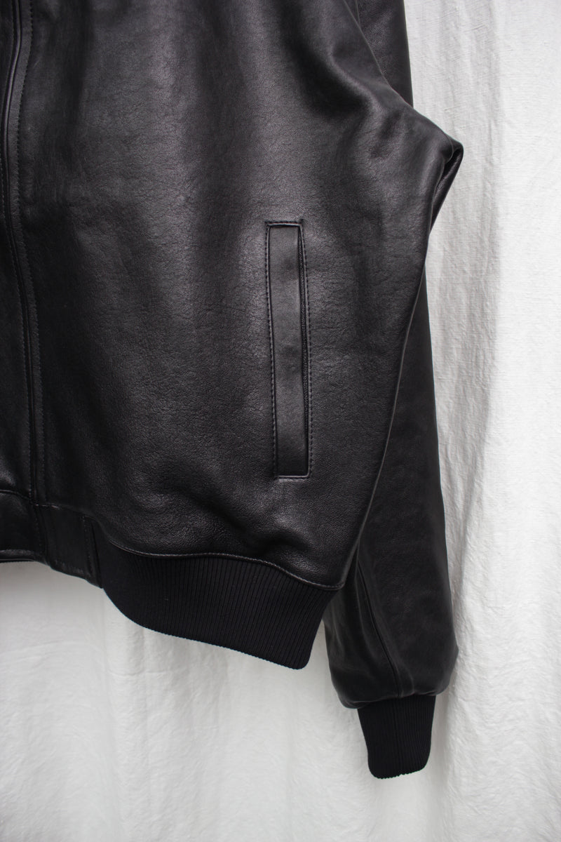 I SHII / CLUBMAN LEATHER FLIGHT JACKET - Black (i SHII-17)