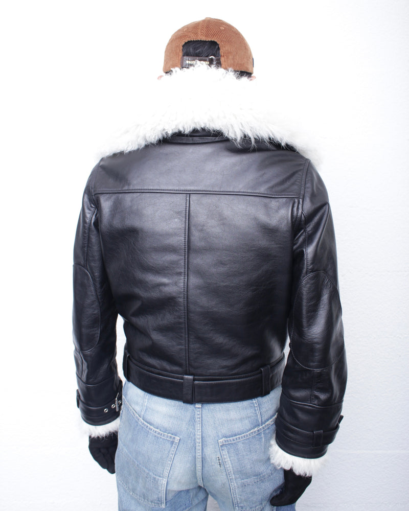 WALES BONNER / BRIDGE LEATHER JACKET - Black (UA25LE01-LE01-999)