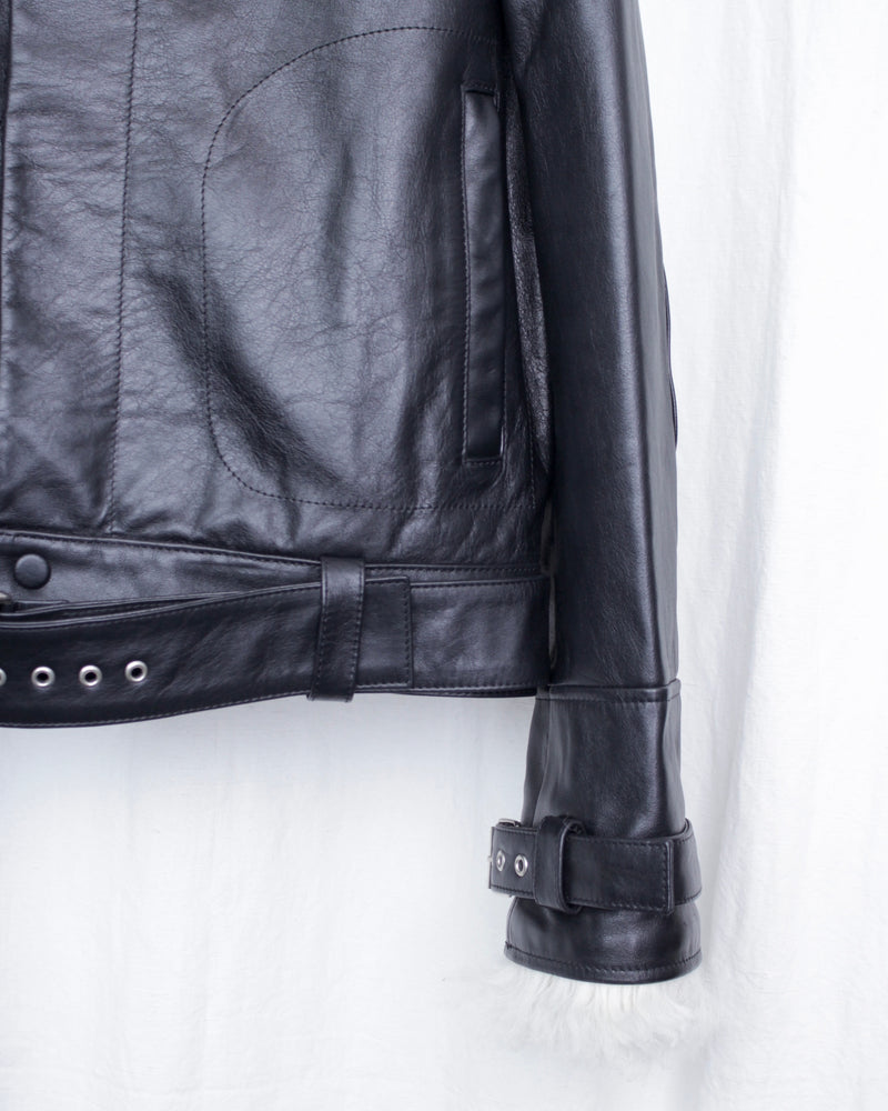 WALES BONNER / BRIDGE LEATHER JACKET - Black (UA25LE01-LE01-999)