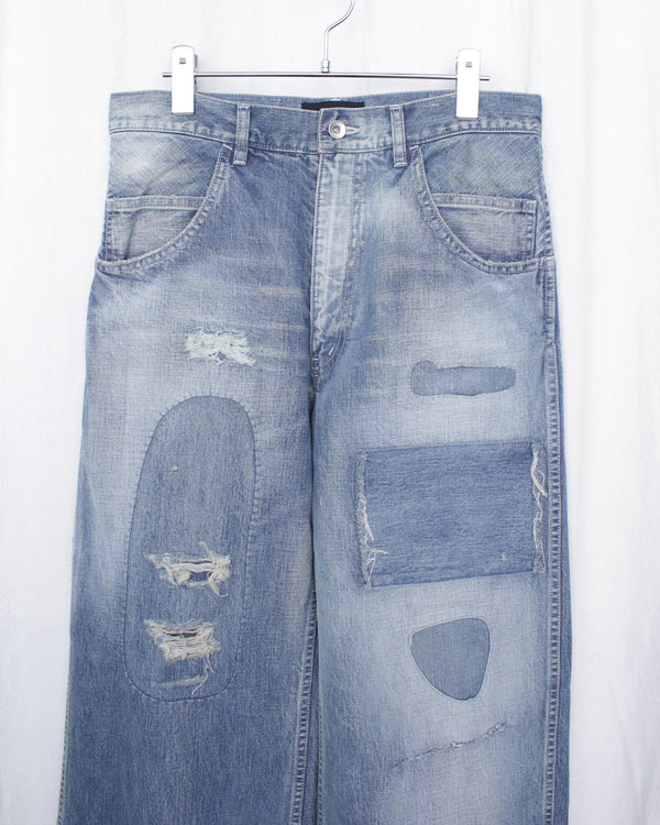 ENSOU. / SCAR TISSUE PAINTER JEANS - Indigo (E13P009)