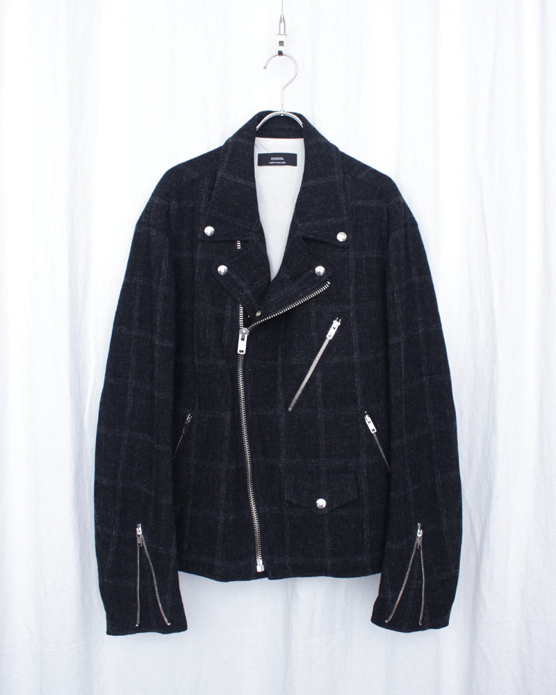 ENSOU. / MOTORCYCLE JACKET - Black Check (E13J004)