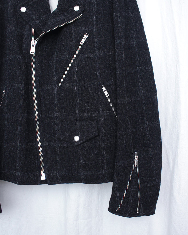 ENSOU. / MOTORCYCLE JACKET - Black Check (E13J004)