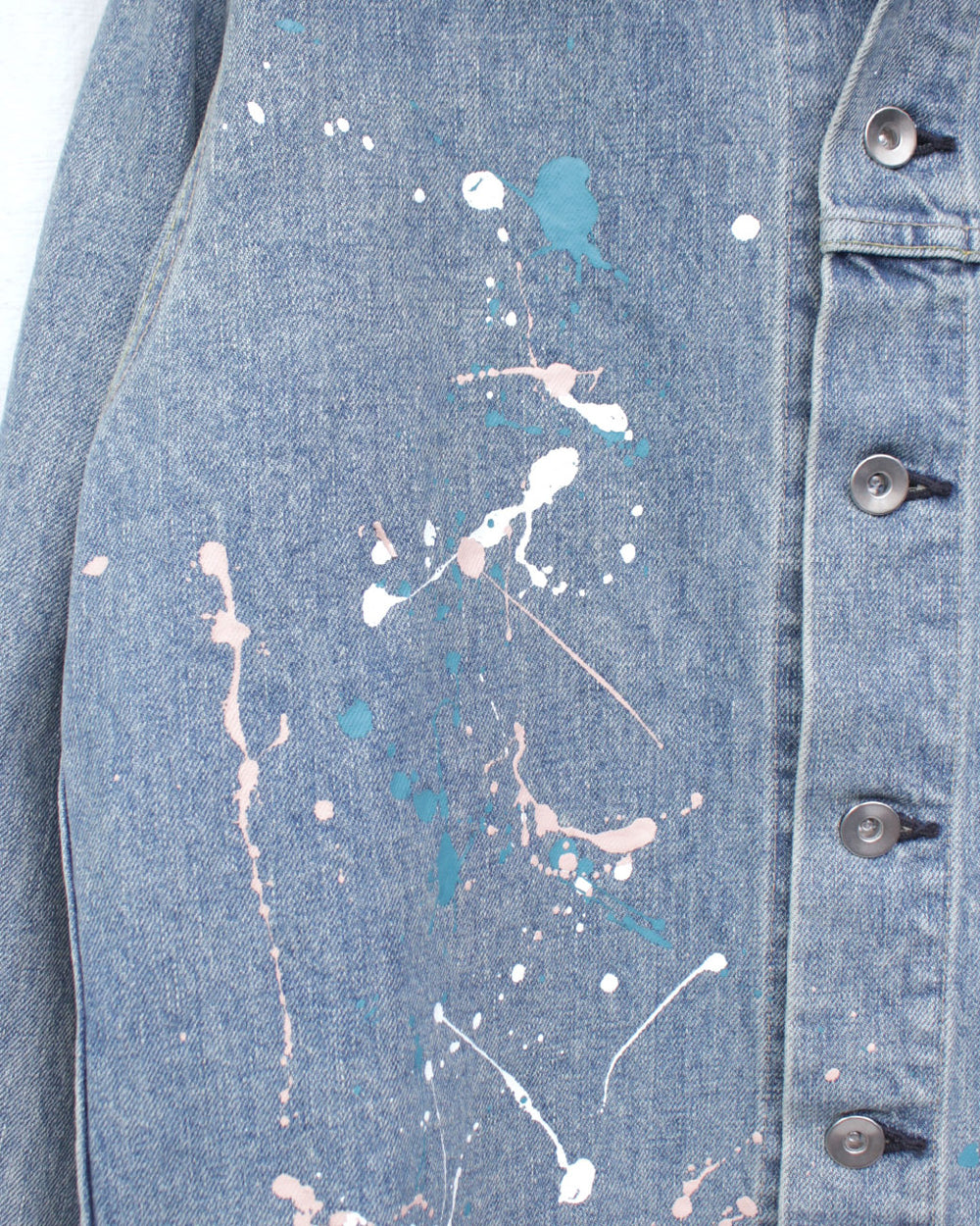 ENSOU. / ERASED JEAN JACKET-SPLASH (E14J008) BLUE – Mukta / Sal