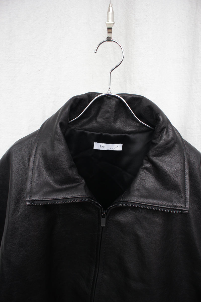 I SHII / CLUBMAN LEATHER FLIGHT JACKET - Black (i SHII-17)