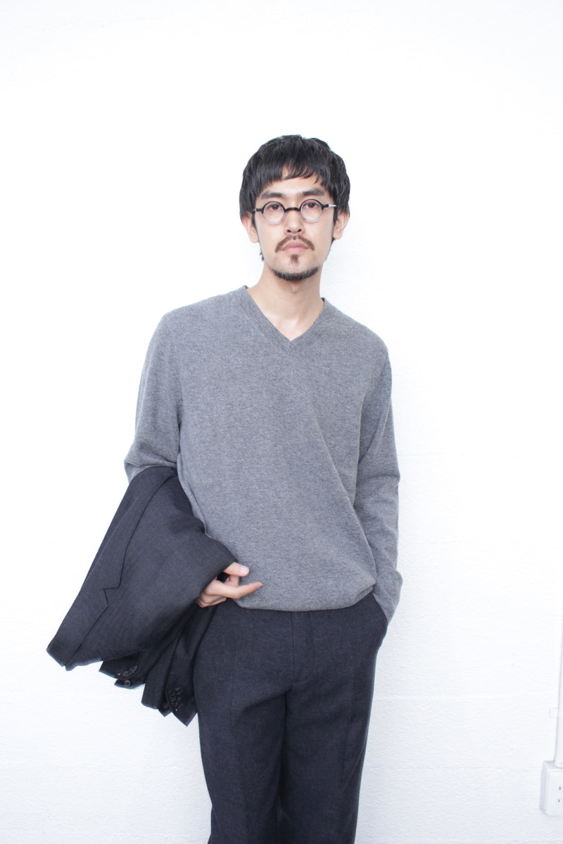 COMME DES GARÇONS SHIRT / FULLY FASHIONED KNIT V-NECK PULLOVER - Grey (FZ-N107-051)