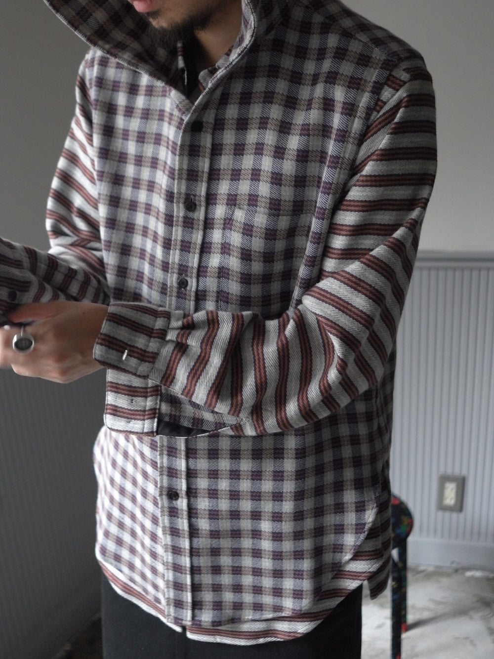 ensou. エンソウ EXCUSIVE STANDARD SHIRT (E09S002EX) Purple Check