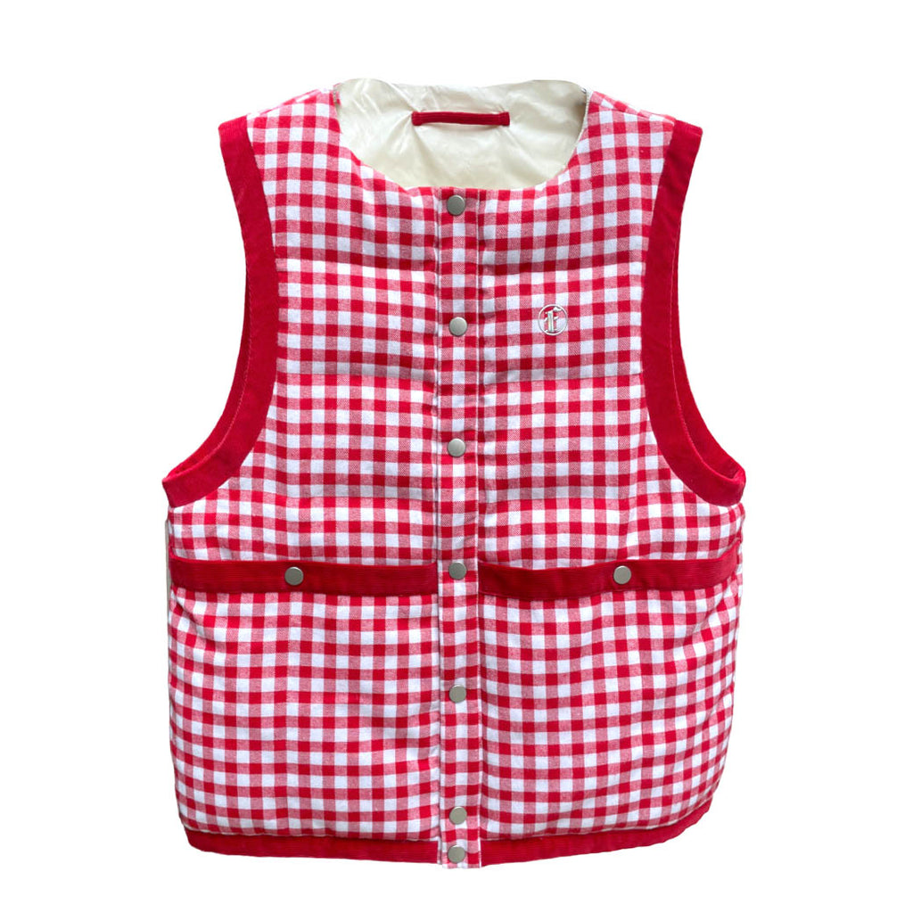 FAF / RVERCIBLE CHECKER DOWN VEST (13422002) Red – Mukta / Sal