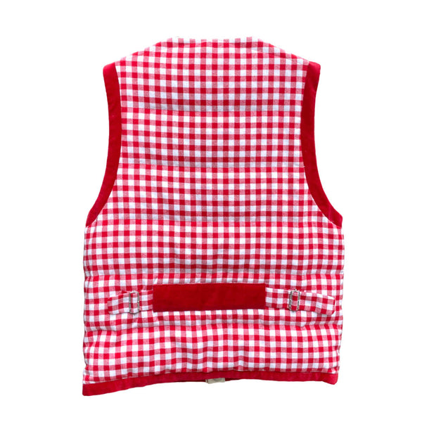 REVERSIBLE CHECKER DOWN VEST (13422002) Red