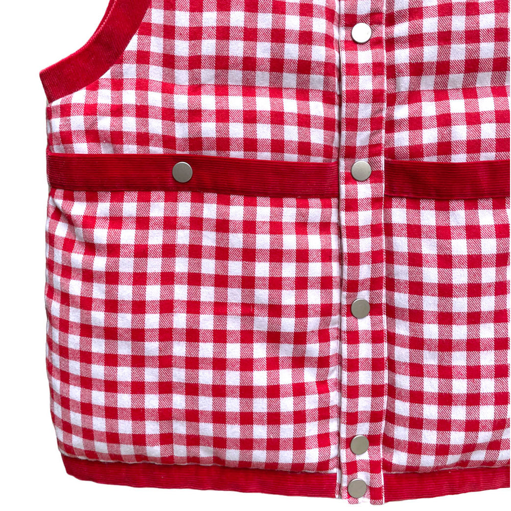FAF / RVERCIBLE CHECKER DOWN VEST (13422002) Red – Mukta / Sal