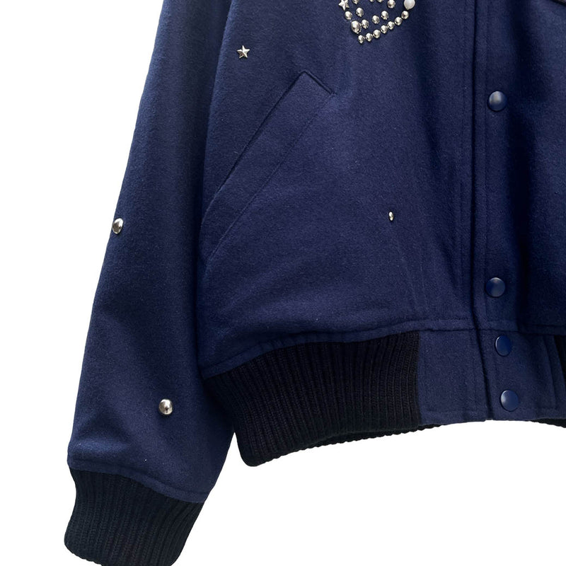 EX STUDDED WOOL STADIUM JACKET (13422005) Navy