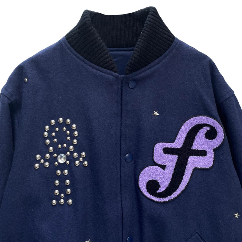 EX STUDDED WOOL STADIUM JACKET (13422005) Navy