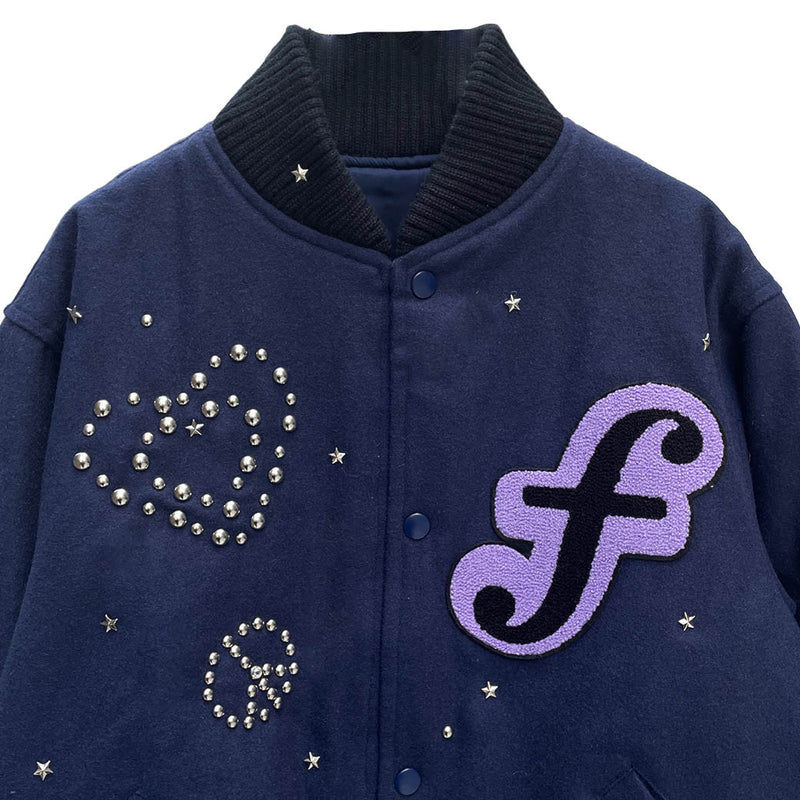 EX STUDDED WOOL STADIUM JACKET (13422005) Navy