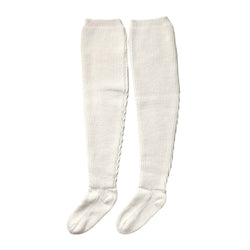 THICK RIBBED THIGH-HIGH SOCKS (KT030) Ivory