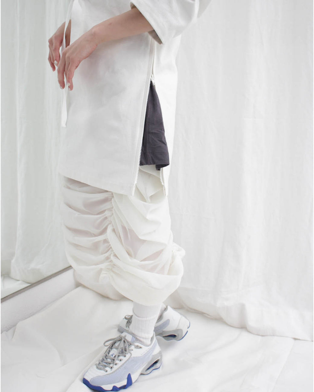 FUMIKA UCHIDA フミカウチダ 通販 MESH SHIRRING MIDI SKIRT (T