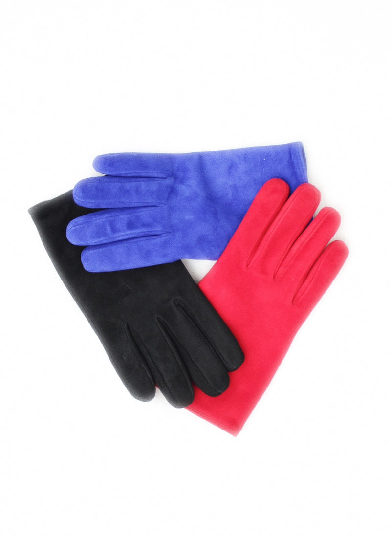 OMAR AFRIDI / SUEDE CURVED GLOVES - Royal×Lgrey (OA-AW25-ACC-102-07-MKT)