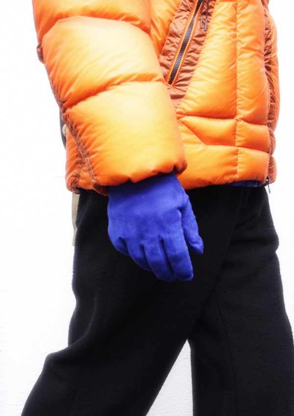 OMAR AFRIDI / SUEDE CURVED GLOVES - Royal×Lgrey (OA-AW25-ACC-102-07-MKT)