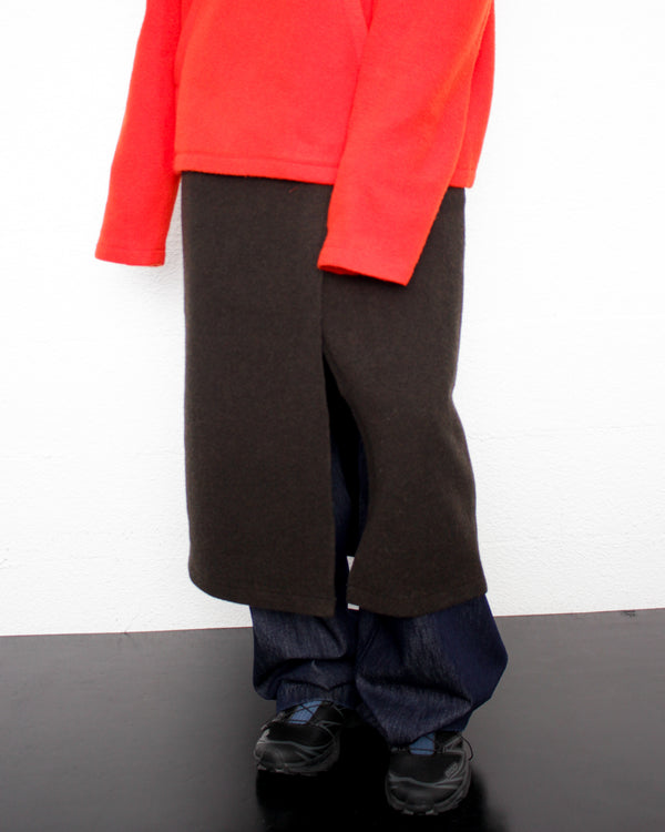 RIER / FLEECE WRAP SKIRT - Tourbe (SKT23 X02)