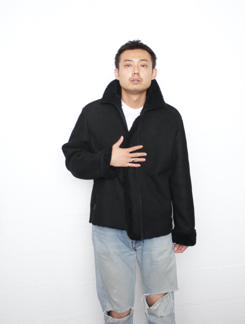OMAR AFRIDI / SHEARLING JACKET - Black (OA-AW25-LTH-101-01)