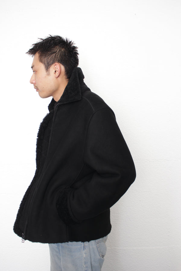 OMAR AFRIDI / SHEARLING JACKET - Black (OA-AW25-LTH-101-01)