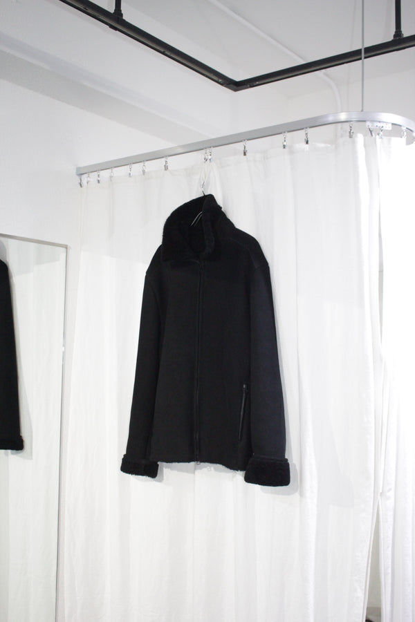 OMAR AFRIDI / SHEARLING JACKET - Black (OA-AW25-LTH-101-01)