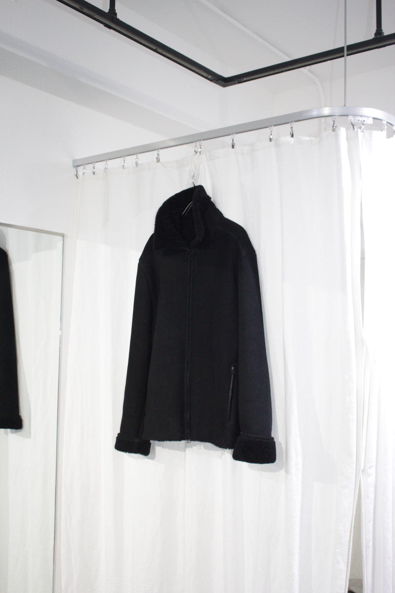 OMAR AFRIDI / SHEARLING JACKET - Black (OA-AW25-LTH-101-01)